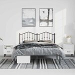 vidaXL Cadre de lit métal sans matelas avec tête de lit noir 135x190cm