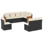 vidaXL Salon de jardin 8 Pièces avec coussins noir résine tressée