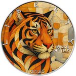 Pièce de monnaie en Argent 1 Dollar g 31.1 (1 oz) Millésime 2025 Picasso Untamed TIGER