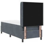vidaXL Lit à ressort avec matelas et LED Gris foncé 80x200 cm Velours