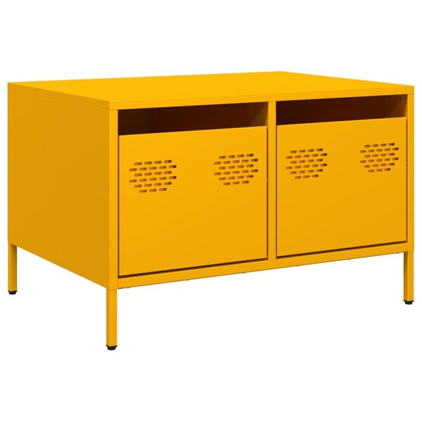vidaXL Meuble TV jaune moutarde 68x50x43 5 cm acier laminé à froid