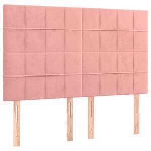 vidaXL Tête de lit Rose 144x5x118/128 cm Velours