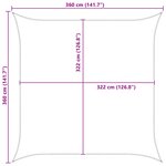 vidaXL Voile d'ombre 3 6 x 3 6 m 100   polyester Oxford Carré