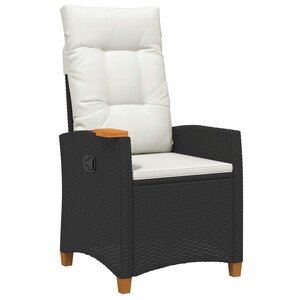 vidaXL Chaise inclinable avec plateau à thé 62 x 64 x 112 cm polyrotin