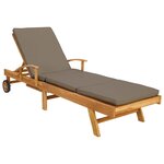 vidaXL Chaise longue avec coussin 100  Polyester Teck Solide