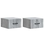 vidaXL Cabinet de chevet mural 2 pc Sonoma gris 34 5 x 33 x 20 cm
