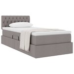 vidaXL Lit avec rangement et matelas avec matelas Taupe 90 x 190 cm