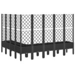 vidaXL Jardinière avec treillis noir 200x160x142 cm PP