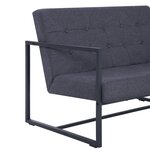 vidaXL Sofa à 2 places avec accoudoirs Gris foncé Acier et tissu