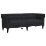 vidaXL Canapé Chesterfield 3 places noir tissu