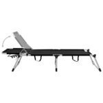 vidaXL Chaise longue pliable extra haute pour seniors Noir Aluminium