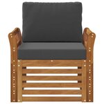 vidaXL Canapé d’extérieur Bois d'acacia massif et polyester Naturel