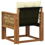 vidaXL Sofa de milieu extérieur Bois d'acacia massif et Textilène