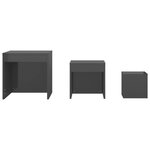 vidaXL Tables gigognes 3 Pièces Gris brillant Bois d'ingénierie