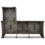 vidaXL Salon de jardin 3 Pièces avec coussins forme L gris résine tressée