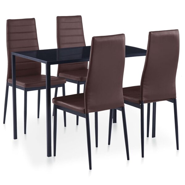 vidaXL Ensemble de salle à manger 5 Pièces Marron