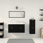 vidaXL Ensemble de mobilier de salle de bain 4 Pièces Chêne noir