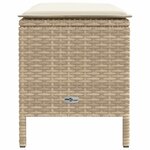 vidaXL Pouf de Jardin Beige et crème 80 x 38 x 42 cm Rotin PE