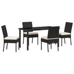 vidaXL Ensemble de Salle à Manger de Jardin 5 Pièces Noir Poly Rattan