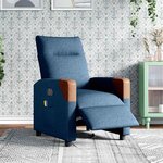 vidaXL Fauteuil inclinable de massage électrique Bleu Tissu
