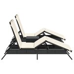 vidaXL Chaises longues lot de 2 avec table noir résine tressée