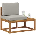 vidaXL Canapé d'extérieur en bout avec coussin Naturel 91 x 63 x 73 cm