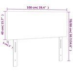 vidaXL Tête de lit à LED Gris foncé 100x5x78/88 cm Tissu