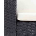 vidaXL Canapé de jardin à 3 places avec coussins Résine tressée Noir