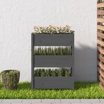 vidaXL Jardinière Gris 77x25x104 5 cm Bois massif de pin