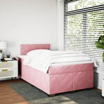 vidaXL Sommier à lattes de lit avec matelas Rose 120x200 cm Velours