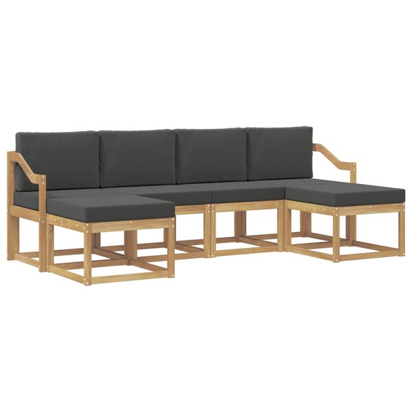 vidaXL Ensemble de canapés d'extérieur 6 pc Blanc et anthracite