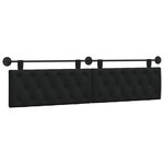 vidaXL Tête de lit suspendue Noir Tissu