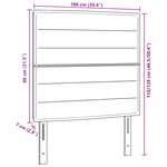 vidaXL Têtière LED Design Lignes Gris Clair 100 cm Tissu