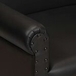 vidaXL Chaise cabriolet noir cuir véritable