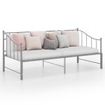 vidaXL Cadre de canapé-lit extensible Gris Métal 90x200 cm