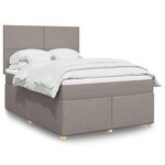vidaXL Sommier à lattes de lit avec matelas Taupe 160x200 cm Tissu