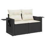 vidaXL Salon de jardin 8 Pièces avec coussins noir résine tressée
