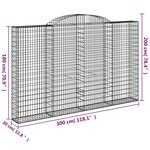 vidaXL Panier de gabions arqué 300x30x180/200 cm Fer galvanisé