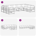 vidaXL Ensemble de canapés d'extérieur 9 pc Blanc et anthracite