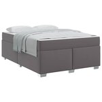 vidaXL Cadre de lit avec matelas Gris 140 x 200 cm tissu