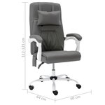 vidaXL Chaise de bureau de massage Gris Similicuir