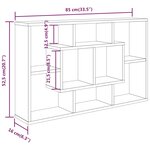 vidaXL Étagère murale Gris béton 85x16x52 5 cm Bois d'ingénierie
