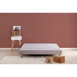 Sommier tapissier à lattes 140 x 190 cm - Bois massif gris + Pieds