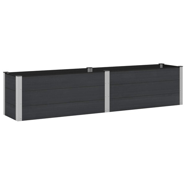 vidaXL Jardinière surélevée Noir 250 x 50 x 54 cm WPC et Aluminium
