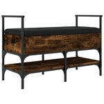 vidaXL Banc à chaussures chêne fumé 85 5x42x57 5 cm bois d'ingénierie