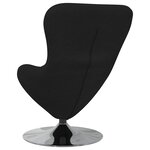 vidaXL Fauteuil œuf Noir 63 x 73 x 90 cm tissu