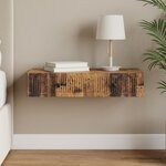 vidaXL Table d'appoint murale Bois ancien 87 5 x 34 5 x 17 cm