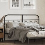 vidaXL Tête de lit métal noir 140 cm