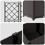 vidaXL Jardinière de Jardin avec Treillis 3 Pièces Brun 80x80x143 cm