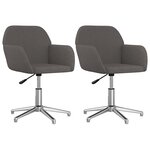 vidaXL Chaises pivotantes à manger lot de 2 Gris foncé Tissu